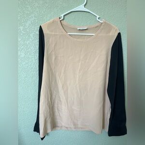Equipment 100% silk colorblock top